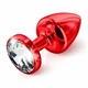 Diogol Anni Butt Plug Round Red 30 mm  - zdobený análny kolík červený