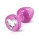 Diogol Anni R Butt Plug Heart Pink 25 mm  - zdobený análny kolík Ružový