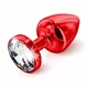 Diogol Anni Butt Plug Round Red 25 mm  - zdobený análny kolík červený