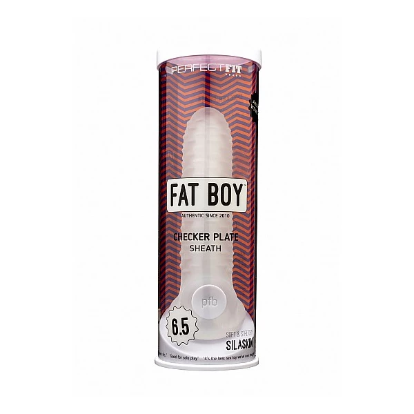 Perfect Fit Fat Boy Checker Box Sheath Clear 6,5&quot;- nakładka na penisa
