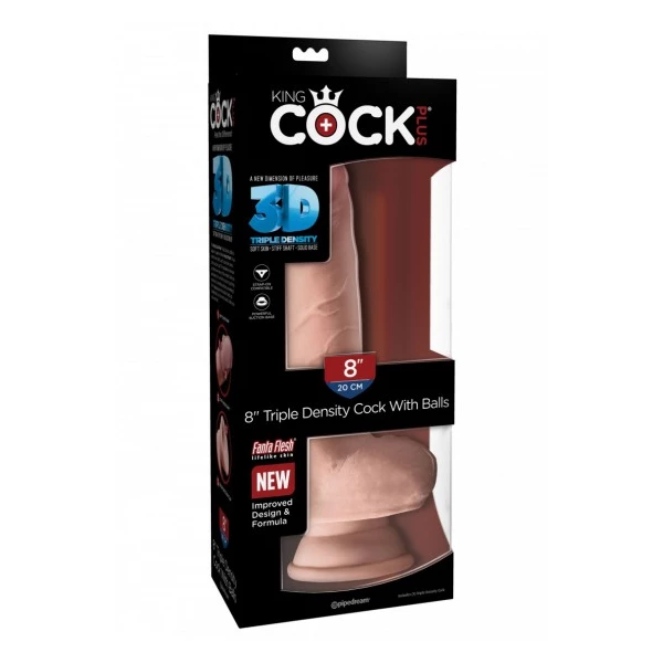 King Cock Plus 8&quot; Triple Density Cock with Balls - Dildo klasyczne