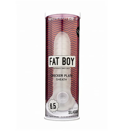 Perfect Fit Fat Boy Checker Box Sheath Clear 6,5&quot;- nakładka na penisa