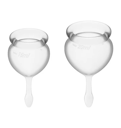 Satisfyer Feel Good Menstrual Cup Set Transparent - Kubeczki menstruacyjne