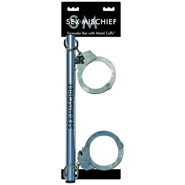 Sex&amp;Mischief Spreader Bar with Metal Cuffs - Drążek