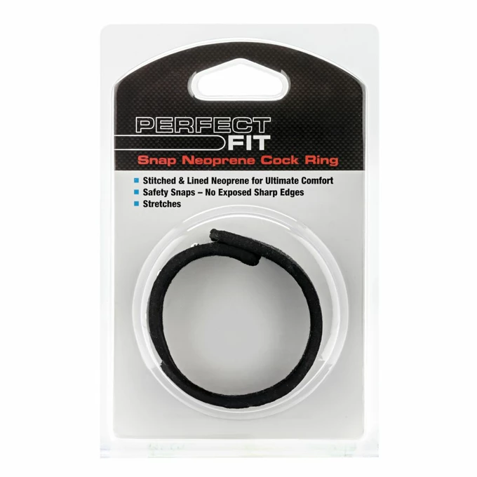 Perfect Fit Neoprene Snap Cockrings - Zacisk erekcyjny , Czarny