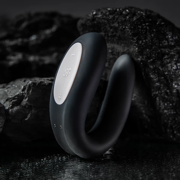 Satisfyer Double Joy Black  - Vibrátor pre páry ovládateľný cez aplikáciu