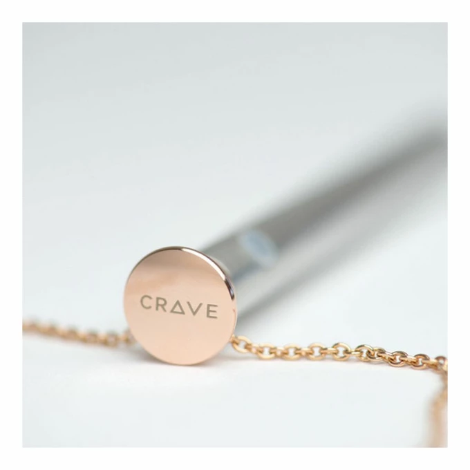 Crave Vesper Vibrator Necklace -Miniwibrator w kształcie naszyjnika, Różowe złoto