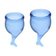 Satisfyer Feel Secure Menstrual Cup Set Dark Blue  - Menštruačný kalíšok