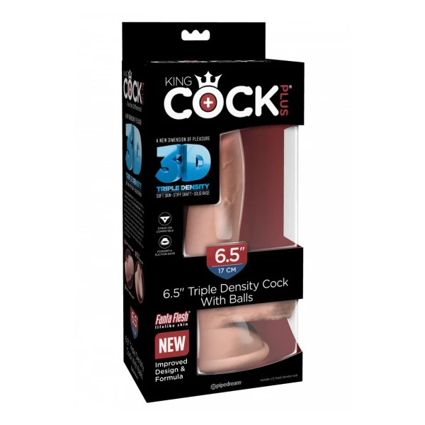 King Cock Plus 6,5&quot; Triple Density Cock with Balls - Dildo klasyczne