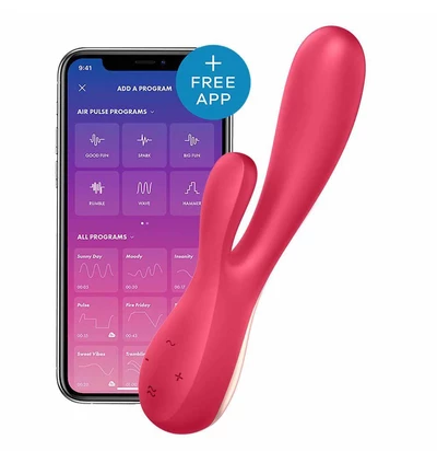 Satisfyer Mono Flex Red  - Wibrator króliczek sterowany aplikacją