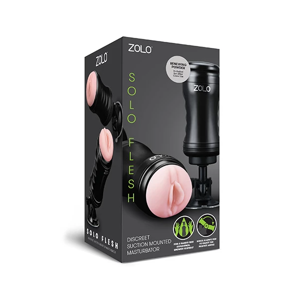 Zolo Solo Flesh Handsfree Masturbator - Masturbator klasyczny z przyssawką