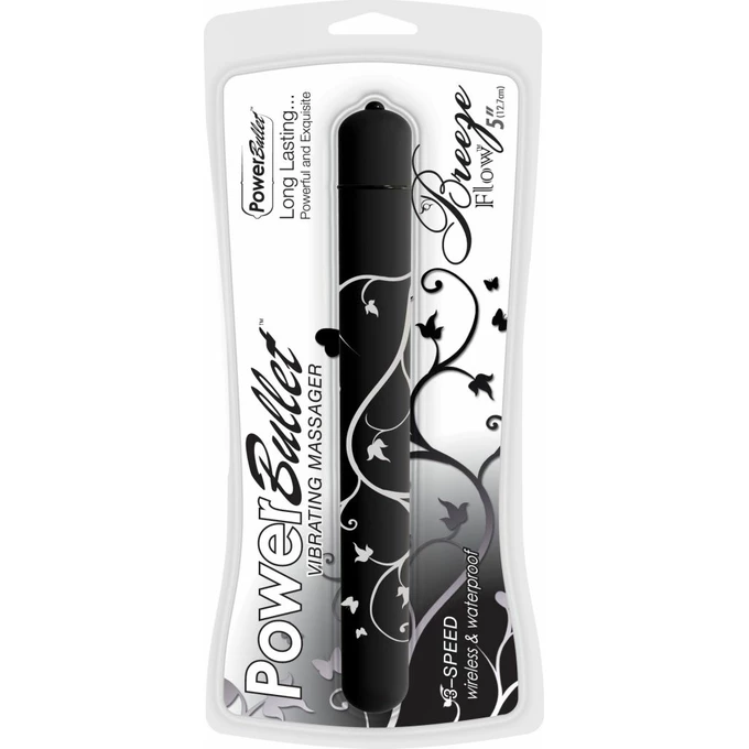 PowerBullet Breeze Flow Black - Wibrator klasyczny, Czarny